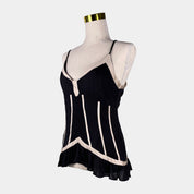 Sass & Bide Cream, Black Frill Top