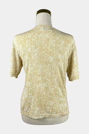 FABIANA Cream Sheer Short Sleeve Top