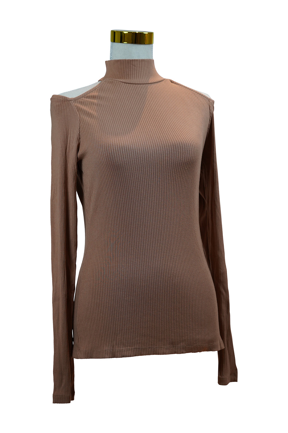 WITCHERY Pale Burnt Orange Knit Long Sleeve with Cutout