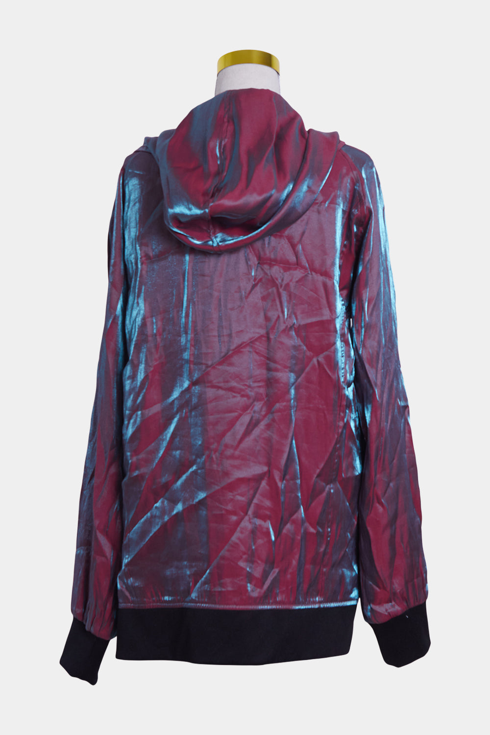 Helena Legend Pink and Blue Shiny Long Bomber Jacket