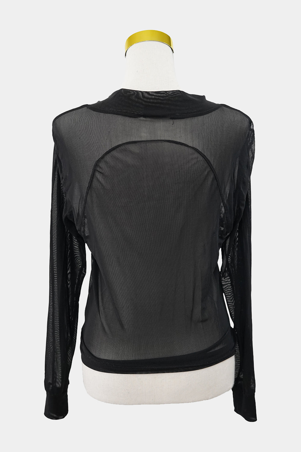 Jv Selection Black Mesh Zip Up Long Sleeve