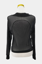 Jv Selection Black Mesh Zip Up Long Sleeve