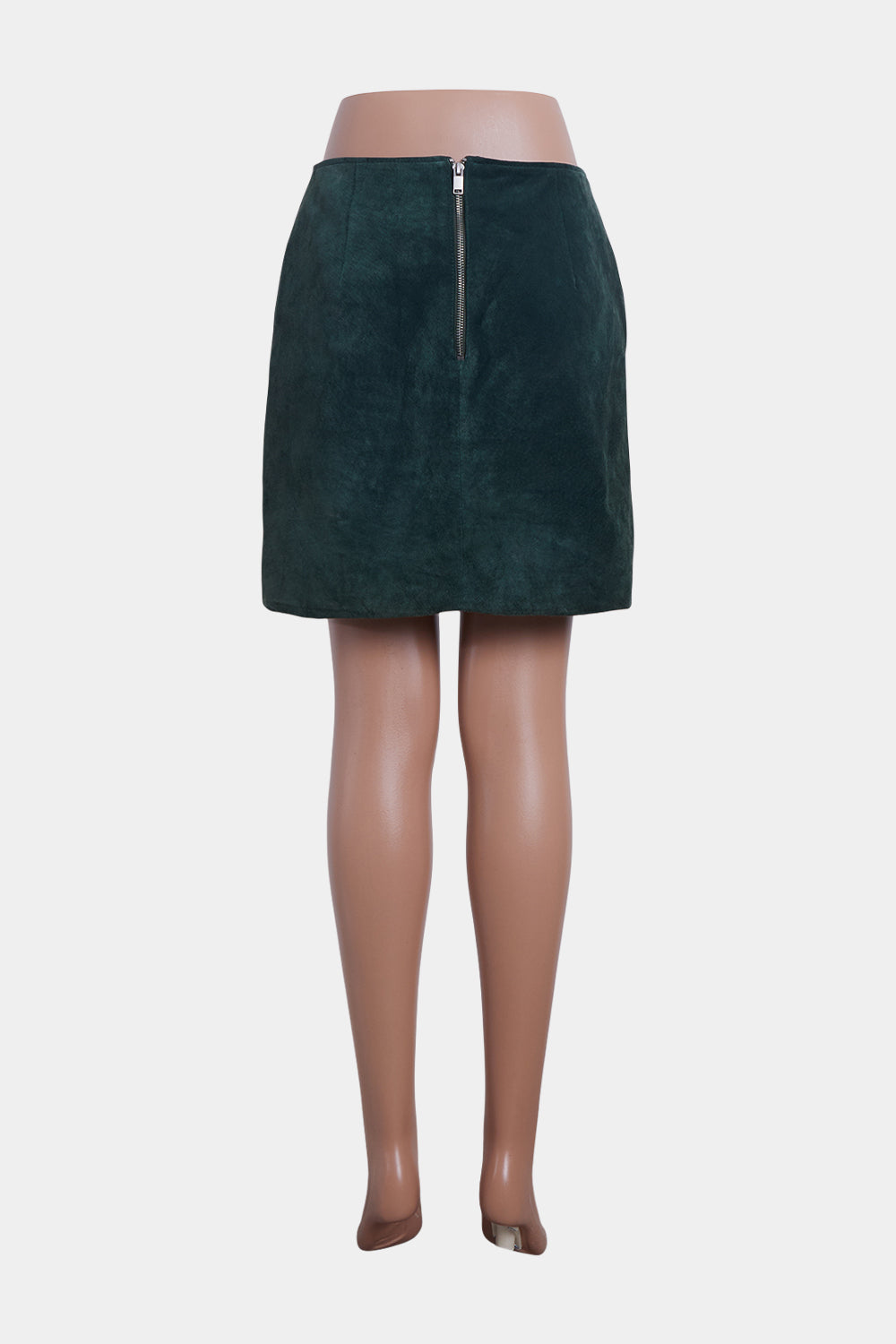 Ena Pelly Dark Green Suede Mini Skirt