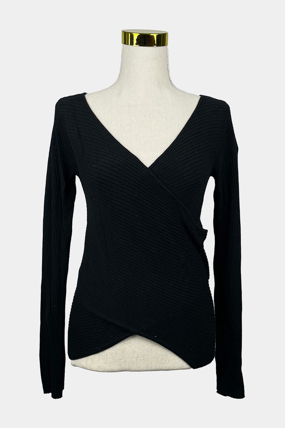 Forever New Black Knit Wrap Top