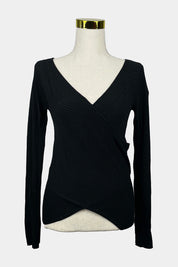 Forever New Black Knit Wrap Top