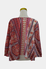 ISHKA Pink Cropped Long Sleeve Blouse