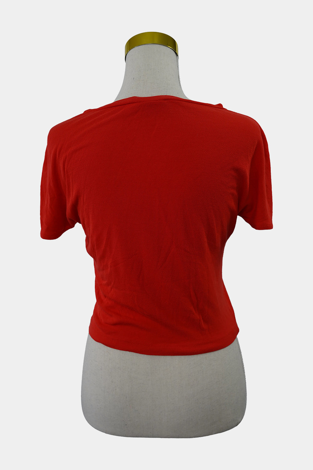 ZARA Red Ribbed Baby Tee