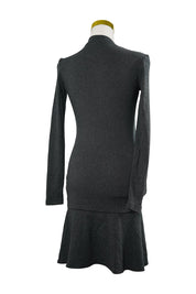 KOOKAI Grey Long Sleeve Poplin Mini Dress