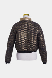Kinki Gerlinki Gold Quilted Bomber Jacket
