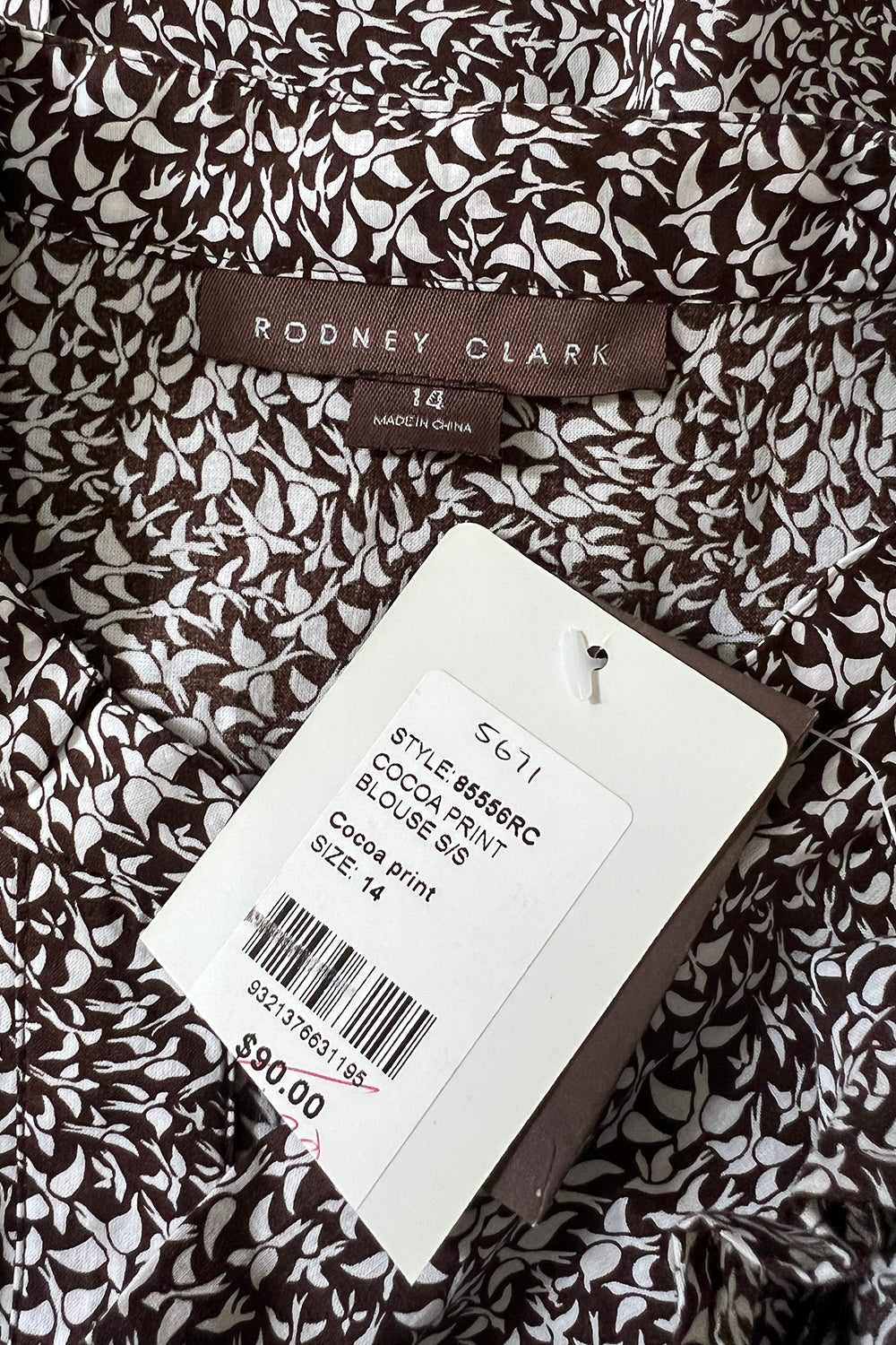 Rodney Clark Brown Print Top