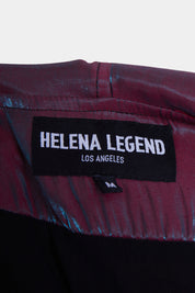 Helena Legend Pink and Blue Shiny Long Bomber Jacket