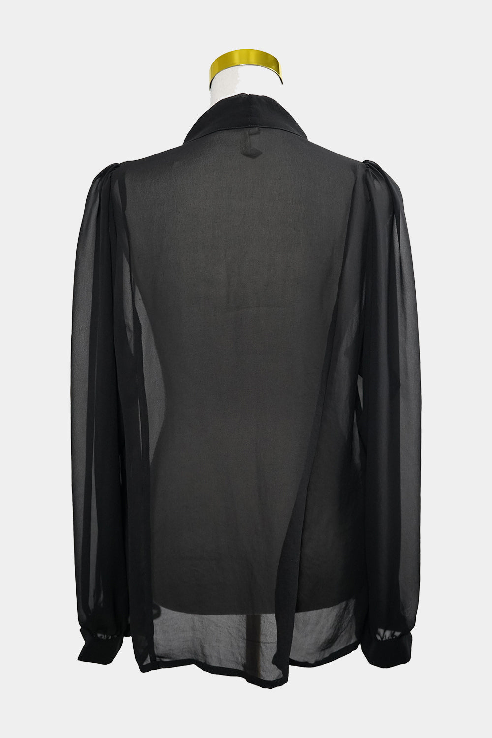 SAGA Black Sheer Button Down Blouse