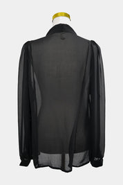 SAGA Black Sheer Button Down Blouse
