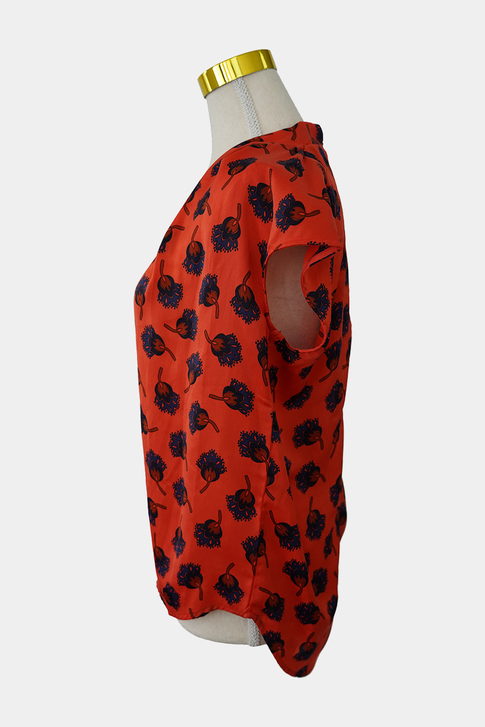 Country Road Orange Floral V Neck Blouse