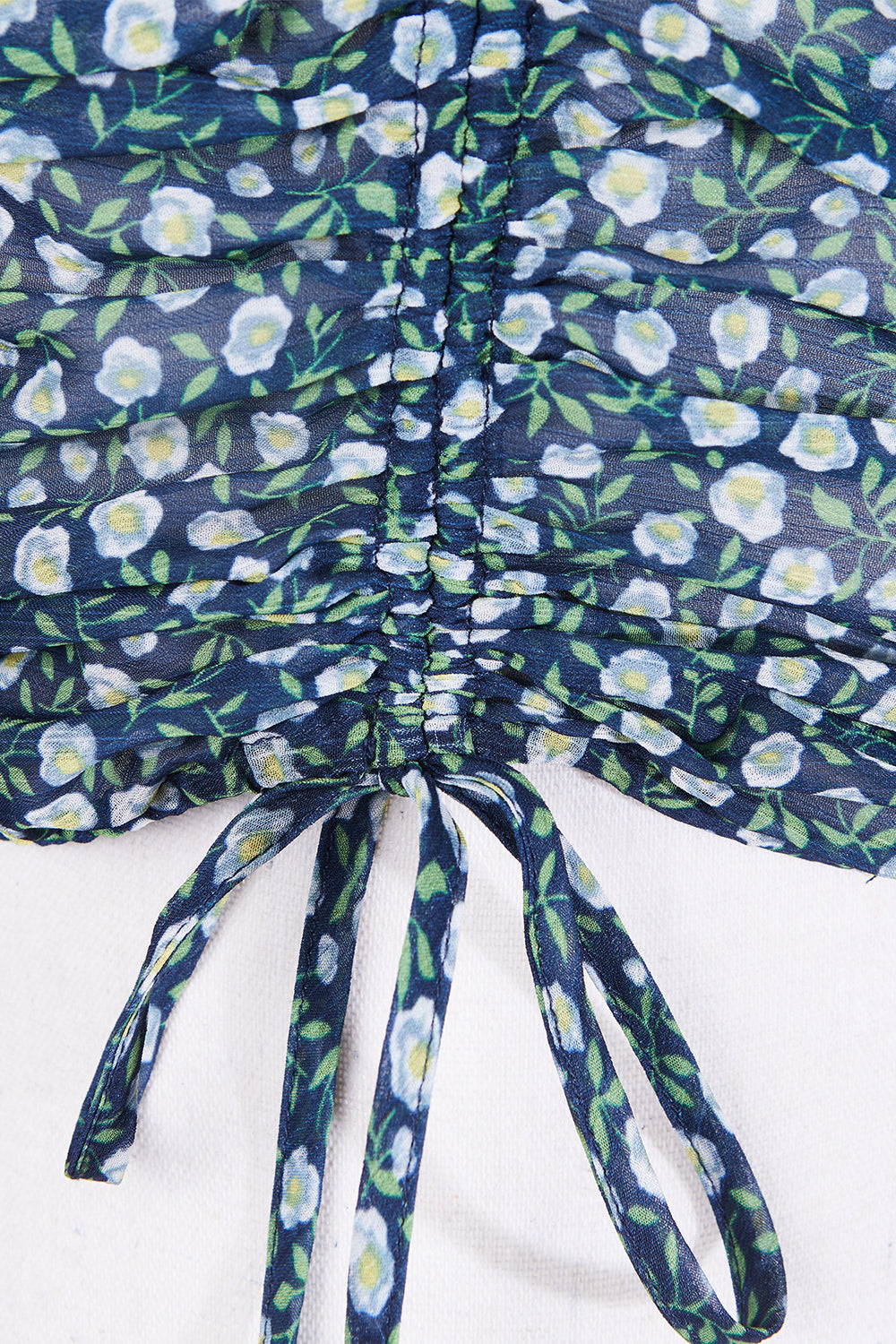 The East Order Blue Floral Crop Blouse