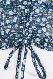 The East Order Blue Floral Crop Blouse