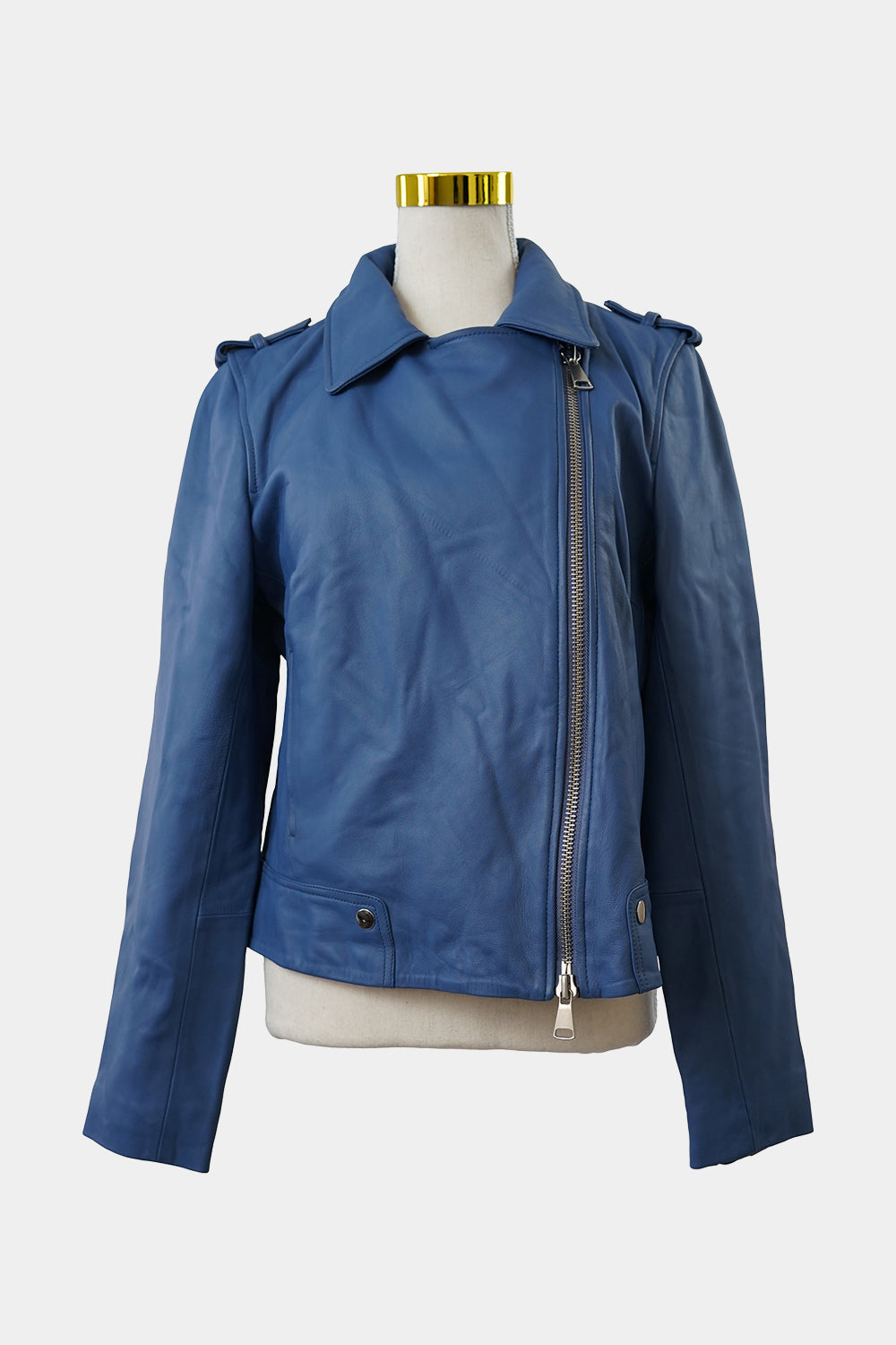 STELLA Blue Leather Biker Jacket