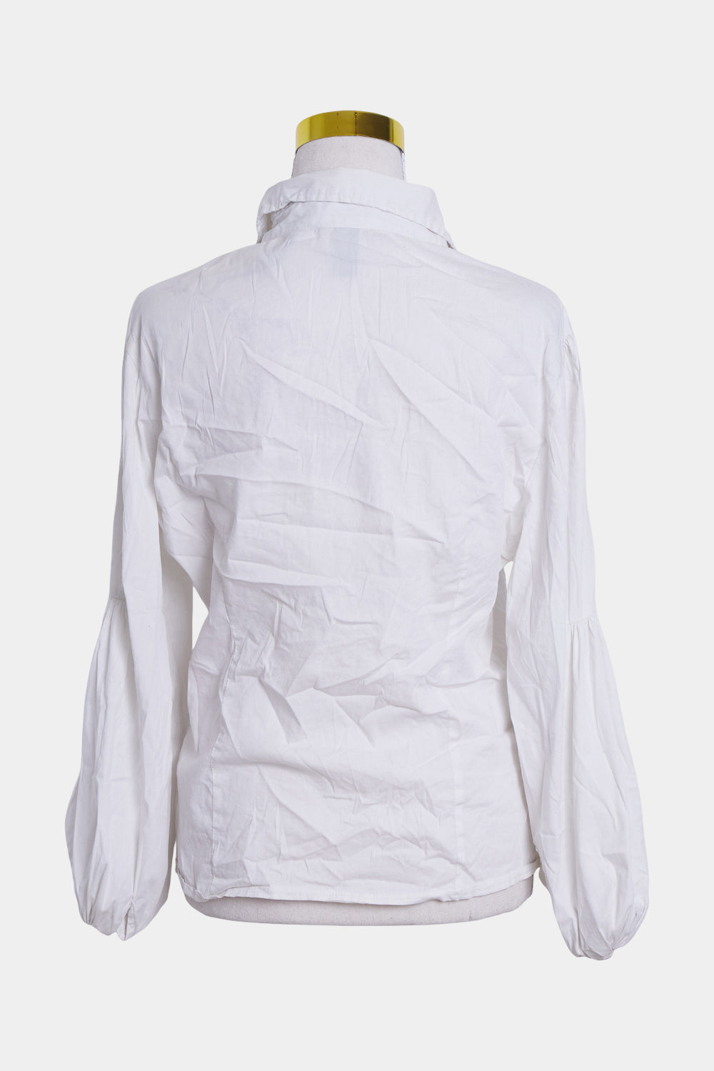 Izabel London White Balloon Sleeve White Shirt