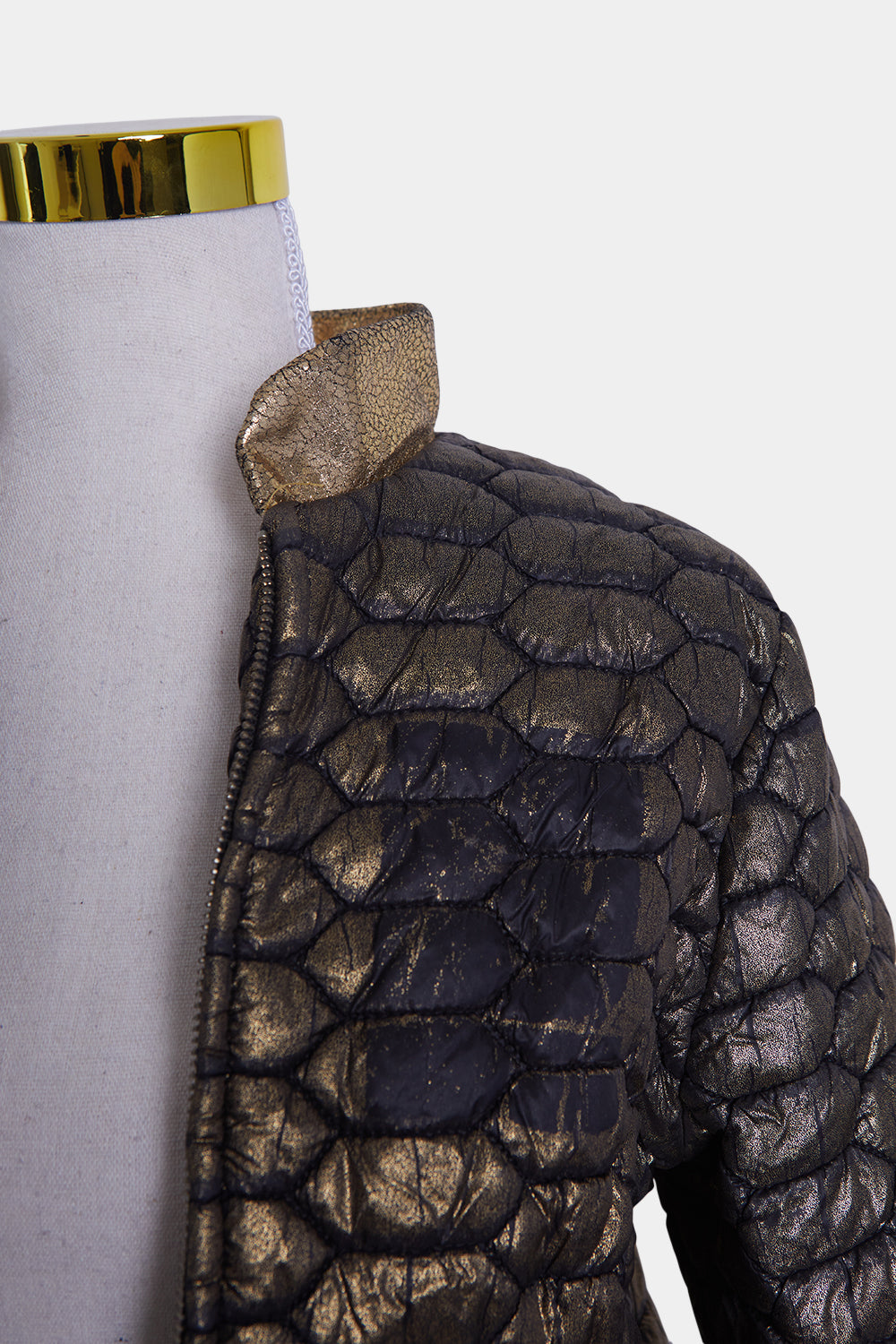 Kinki Gerlinki Gold Quilted Bomber Jacket