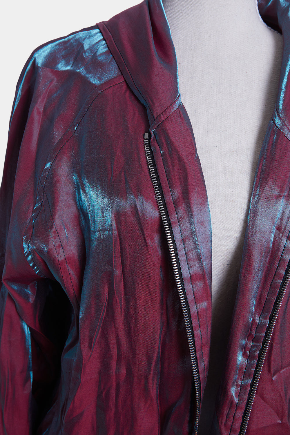Helena Legend Pink and Blue Shiny Long Bomber Jacket