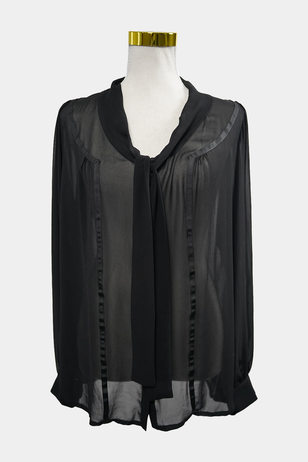 SAGA Black Sheer Button Down Blouse