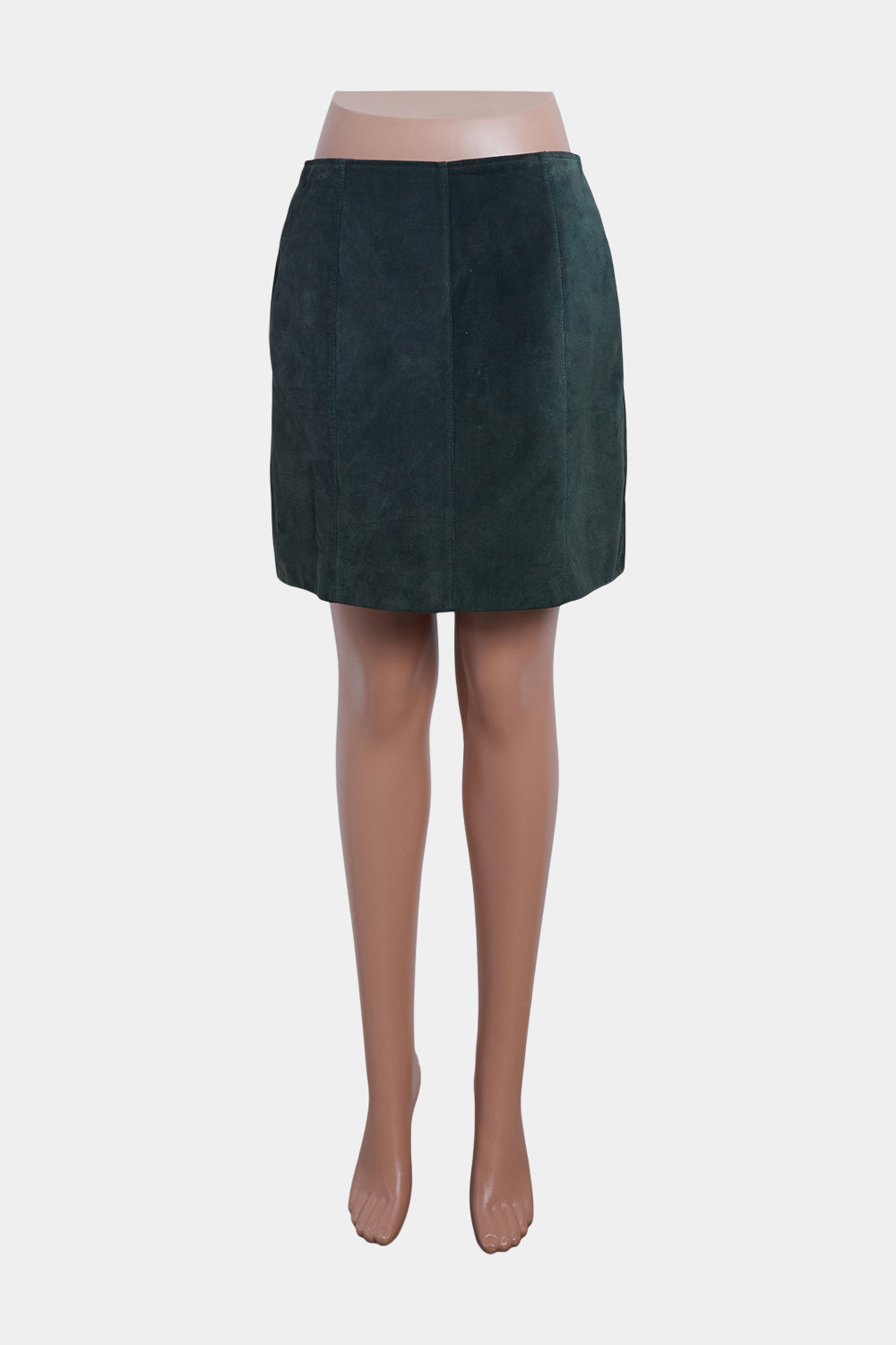 Ena Pelly Dark Green Suede Mini Skirt