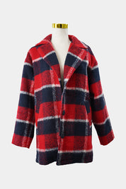 DOTTI Red, Navy Plaid Coat