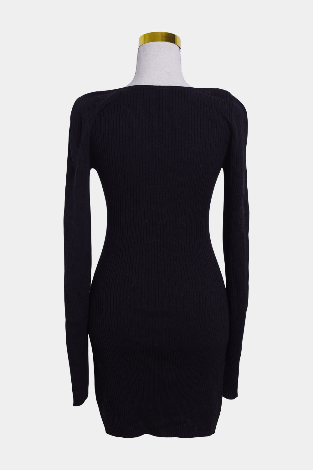 Bec + Bridge Black Twist Front Long Sleeve Knit Dress