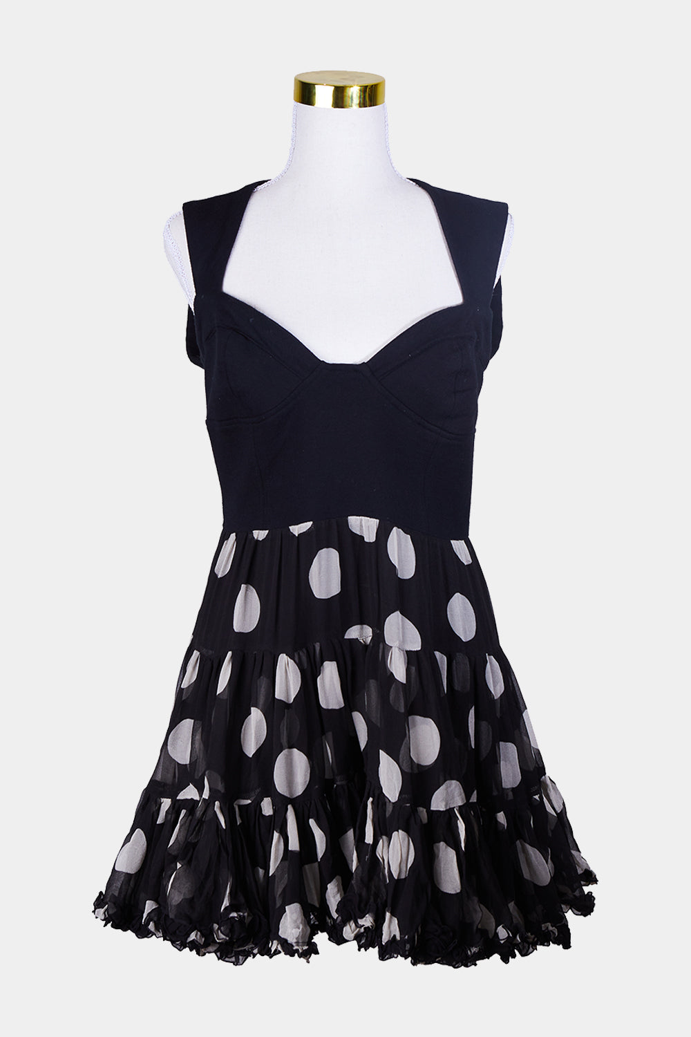 SHAKUHACHI Black, White Polka Dot Dress