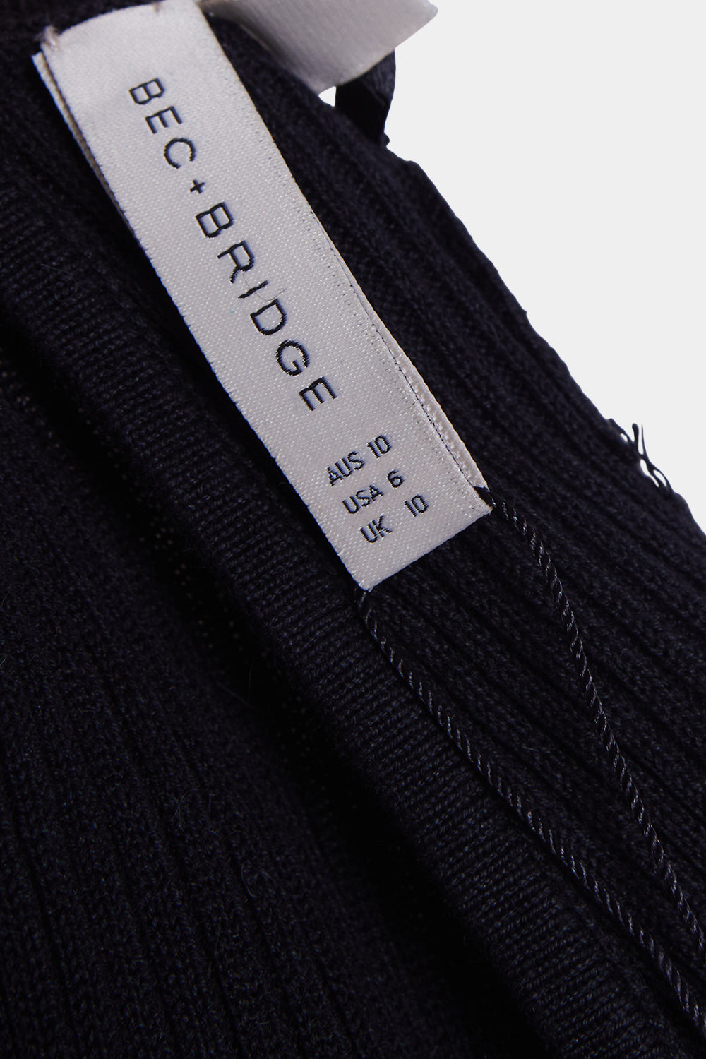 Bec + Bridge Black Twist Front Long Sleeve Knit Dress