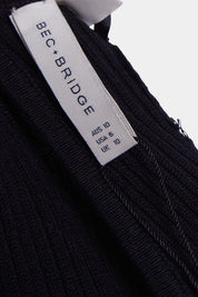 Bec + Bridge Black Twist Front Long Sleeve Knit Dress