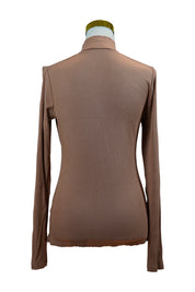 WITCHERY Pale Burnt Orange Knit Long Sleeve with Cutout