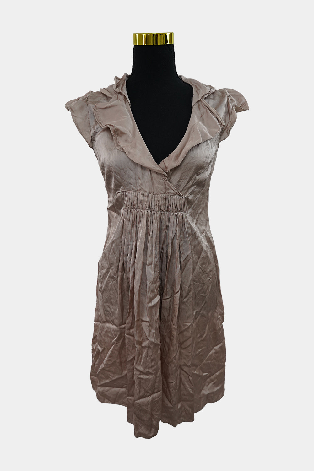 WITCHERY Champagne Frill Dress – Circular Clothing Co WITCHERY Champagne Frill Dress – Circular Clothing Co