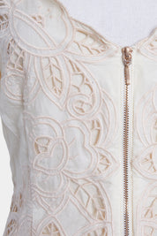 Alice Mccall Cream Embroiderie Anglaise Zip Up Shirt Dress