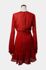 PILGRIM Red Long Bell Sleeve Mini Dress