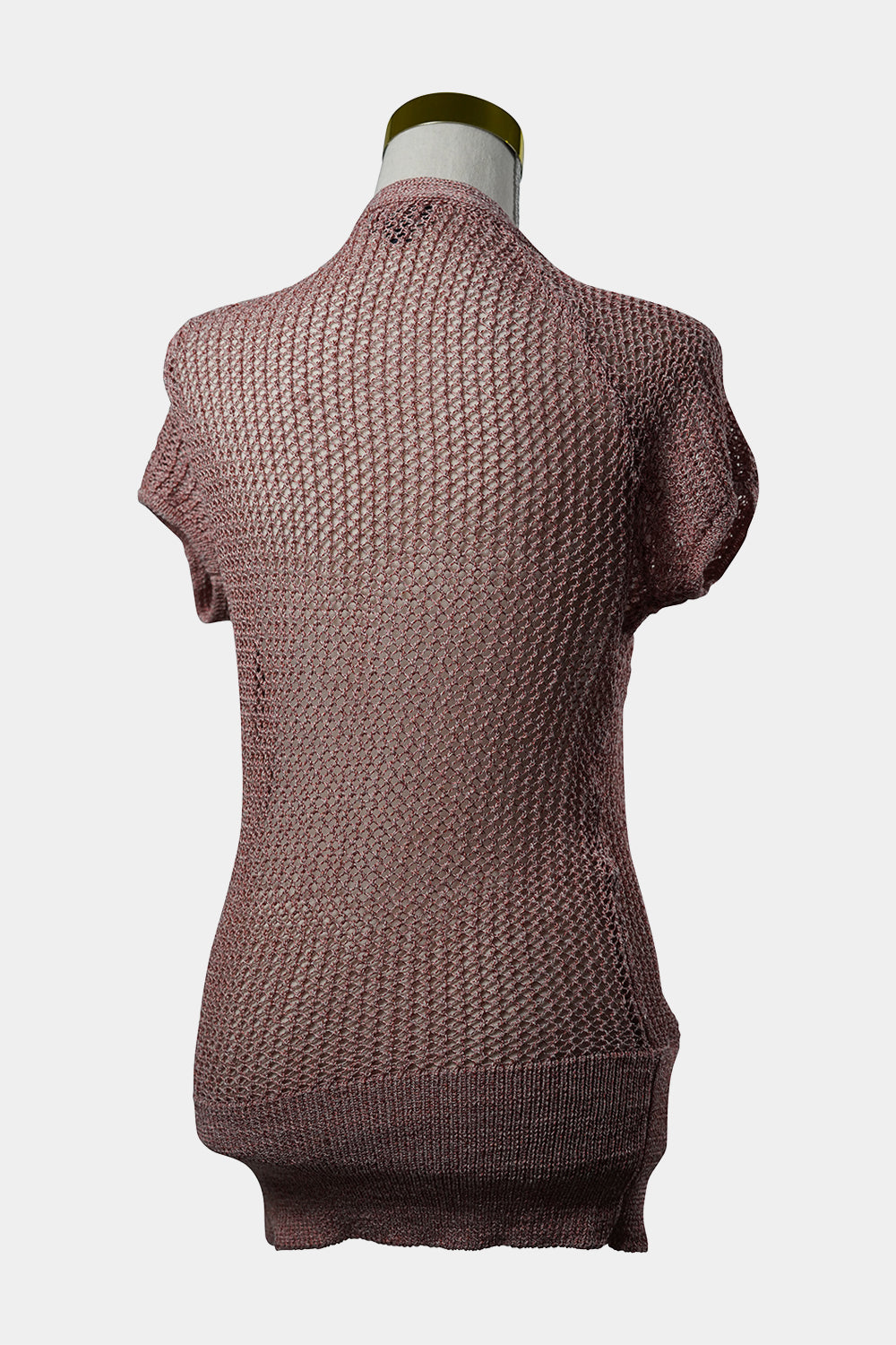 WITCHERY Pink Crochet Deep V Neck Top