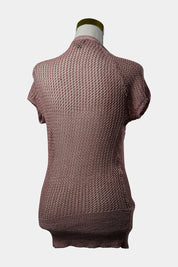 WITCHERY Pink Crochet Deep V Neck Top