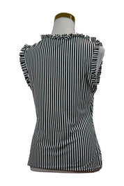 Blanc Nature Black, White Striped Blouse Tank