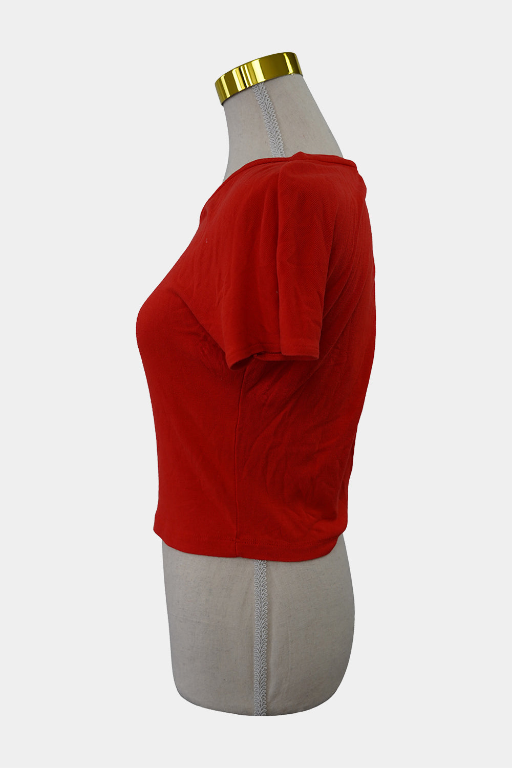 ZARA Red Ribbed Baby Tee