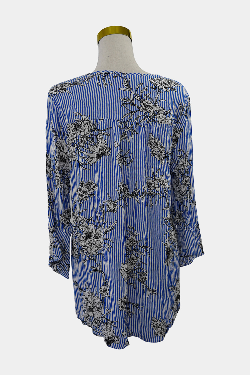 JUMP Blue, White Stripe 3/4 Sleeve Blouse