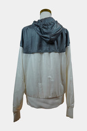 NIKE White, Grey Hooded Spray Jacket