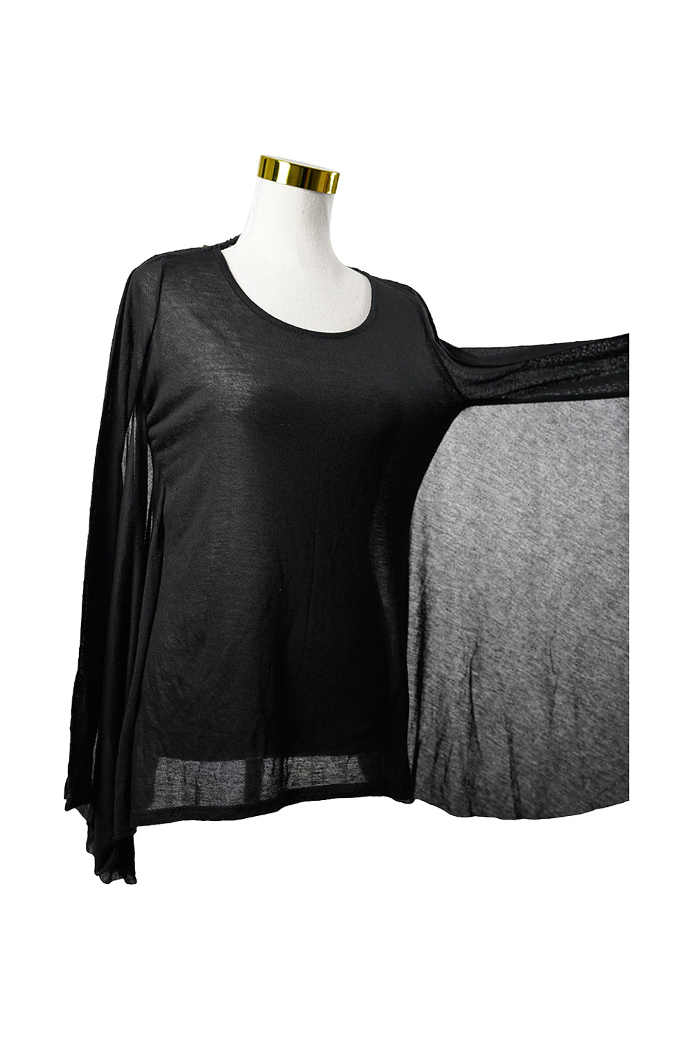 Spicy Sugar Collection Black Winged Long Sleeve Top