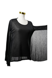 Spicy Sugar Collection Black Winged Long Sleeve Top