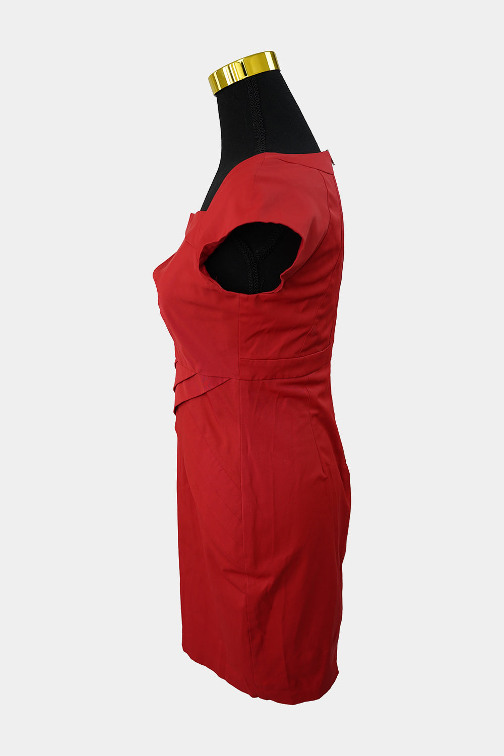 SABA Red Assymetrical Tier Work Dress