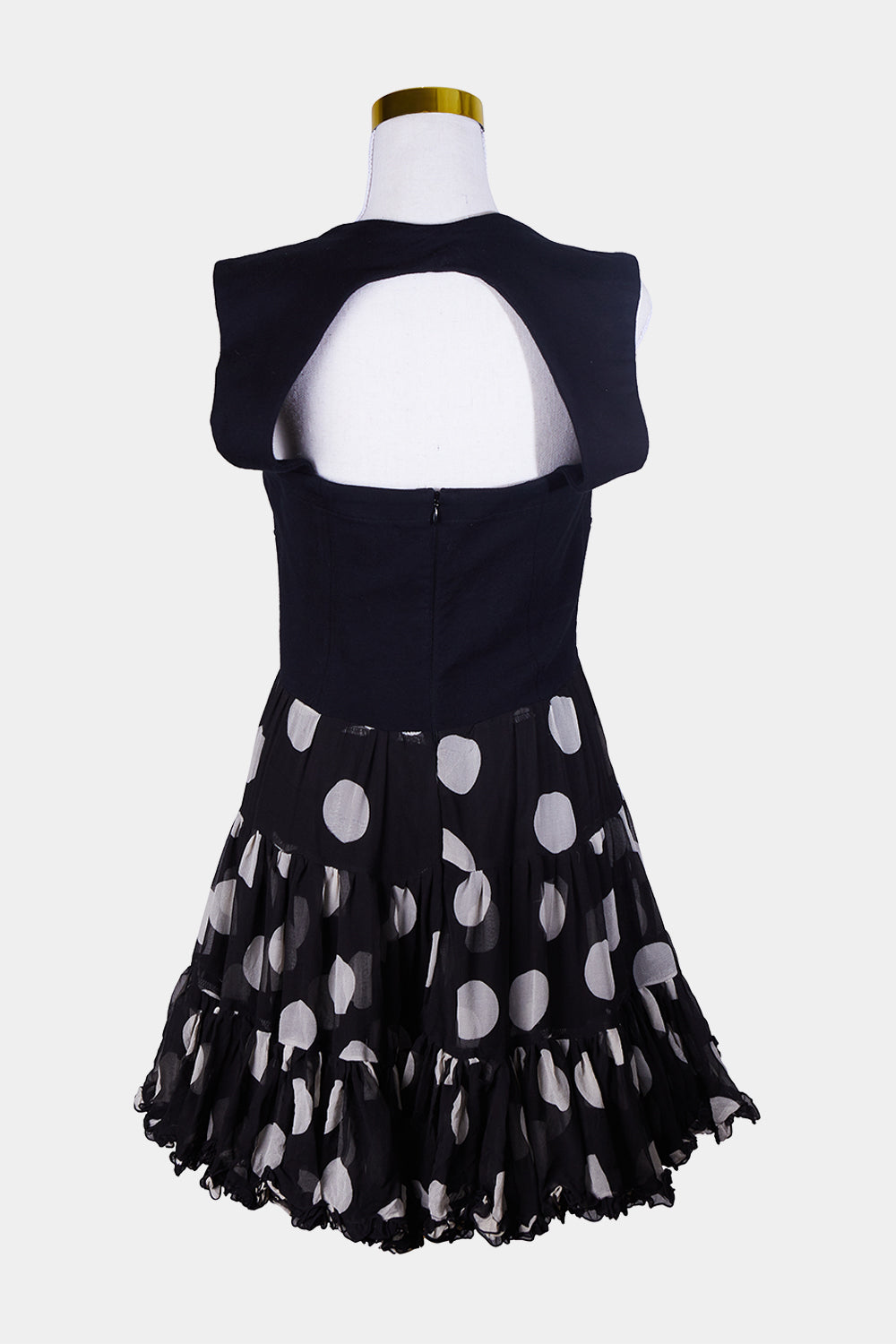 SHAKUHACHI Black, White Polka Dot Dress