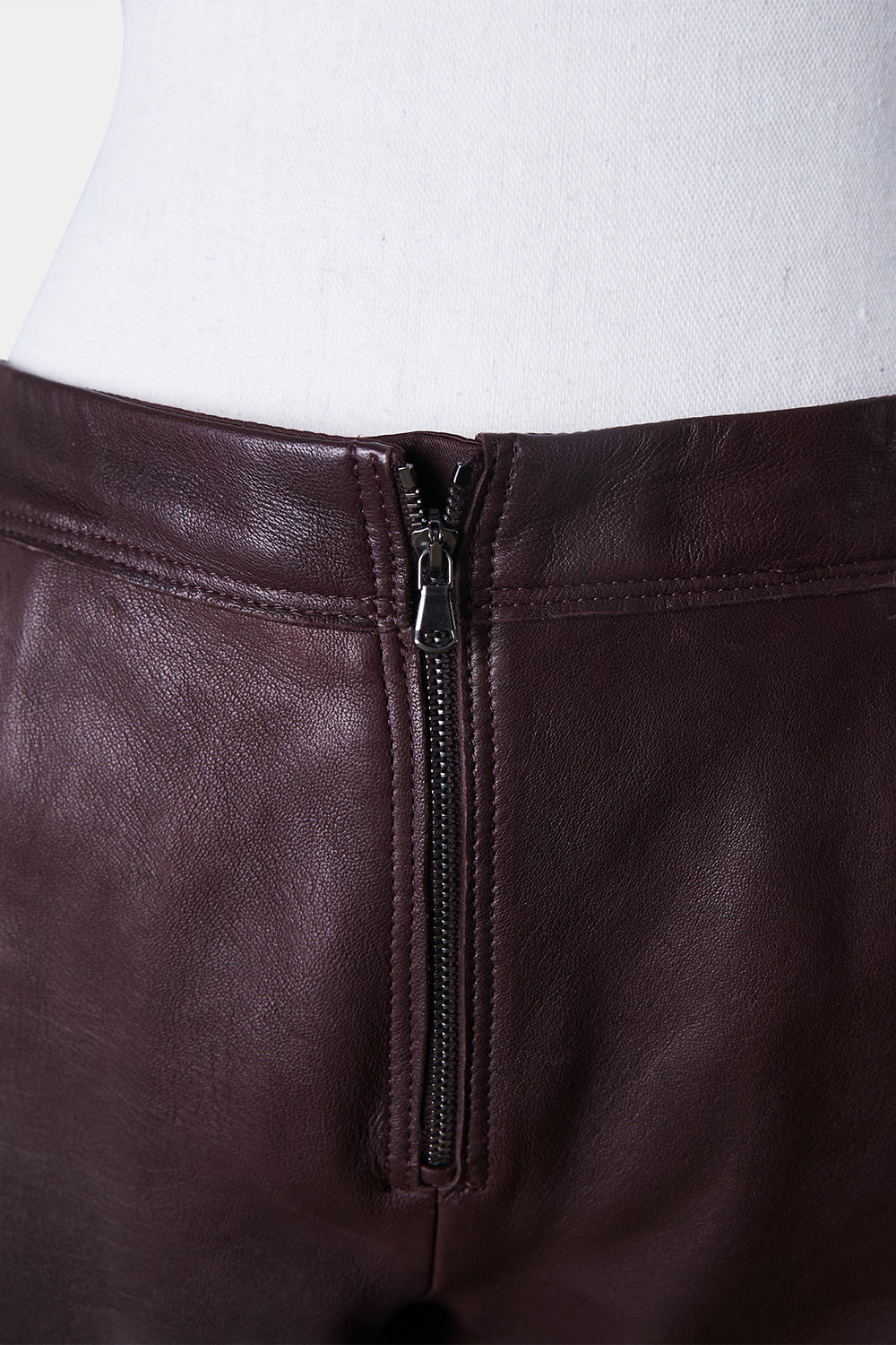 Ilaria Nistri Burgundy Leather Panel Pants