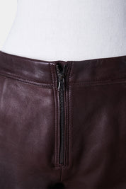 Ilaria Nistri Burgundy Leather Panel Pants