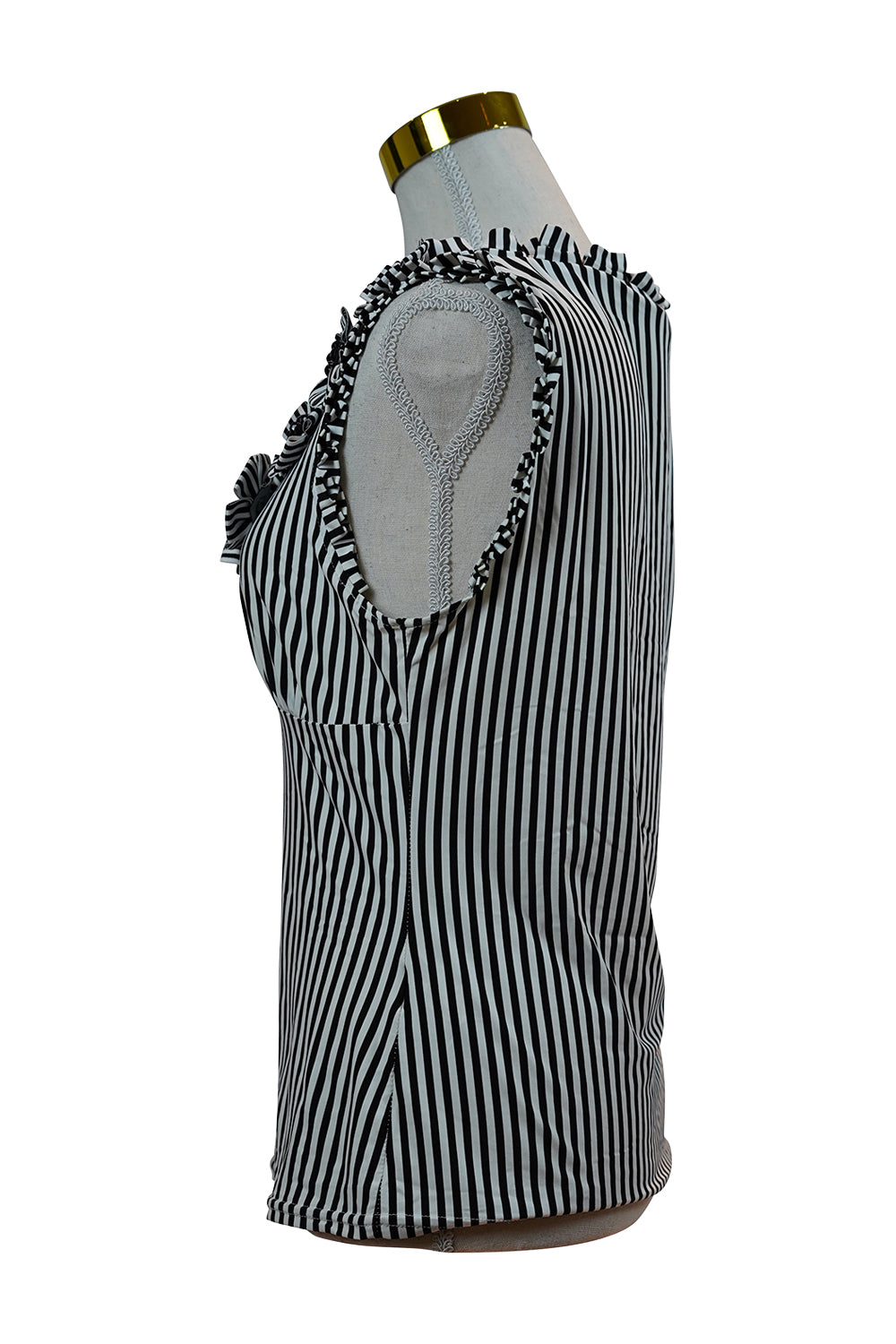 Blanc Nature Black, White Striped Blouse Tank