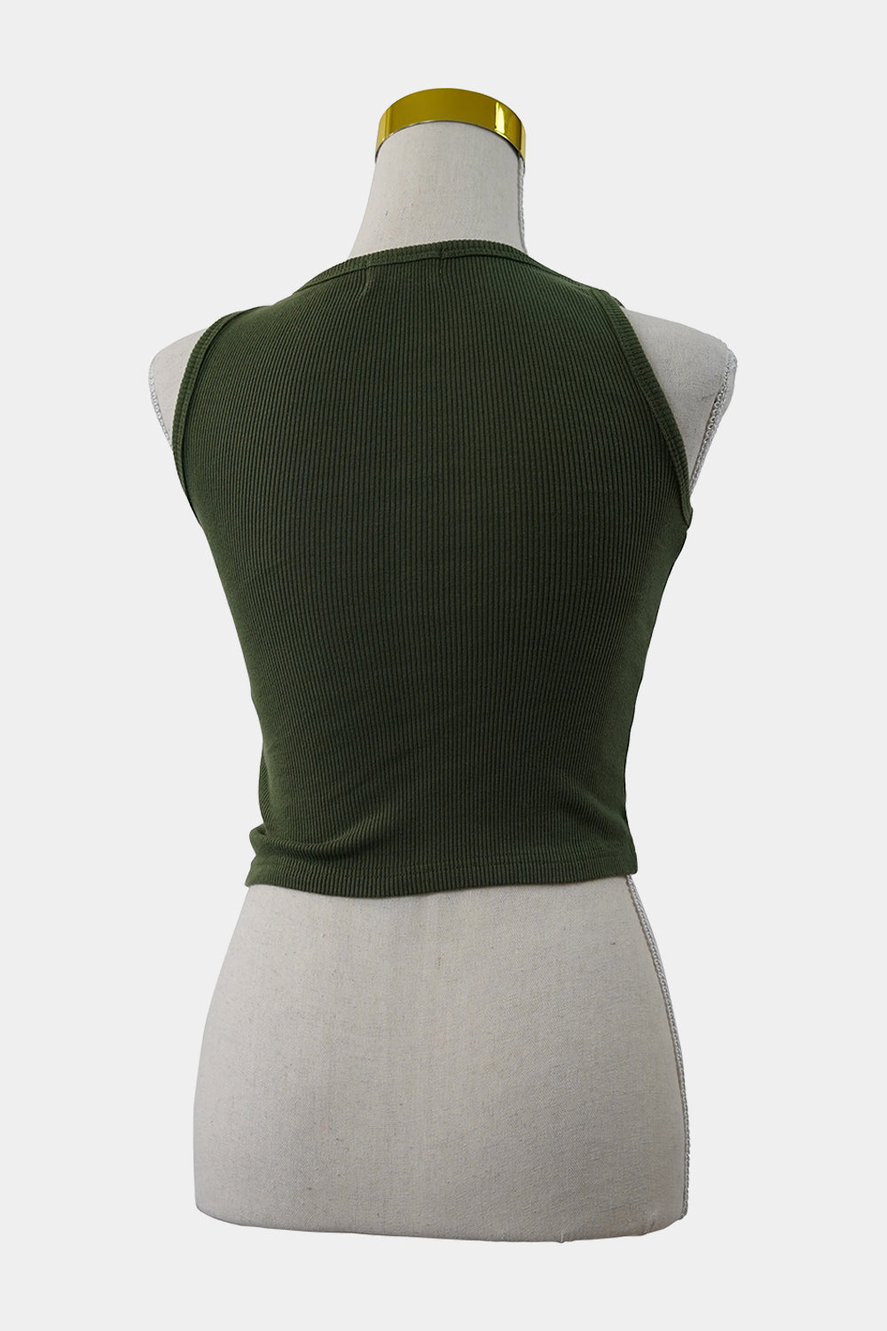 South St Green Ribbed Cropped Tank