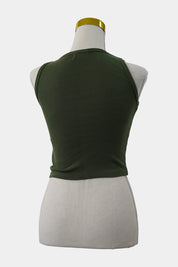 South St Green Ribbed Cropped Tank